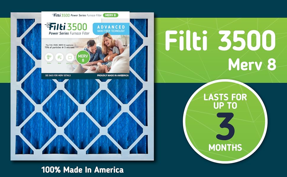 FILTI 16x25x1 Air Filter MERV 8 Pleated Home Air Filter HVAC AC