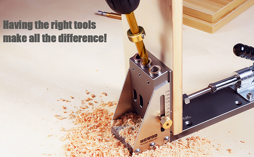 HOWOD Pocket Hole Jig Kit, Professional and Upgraded AllMetal Pocket