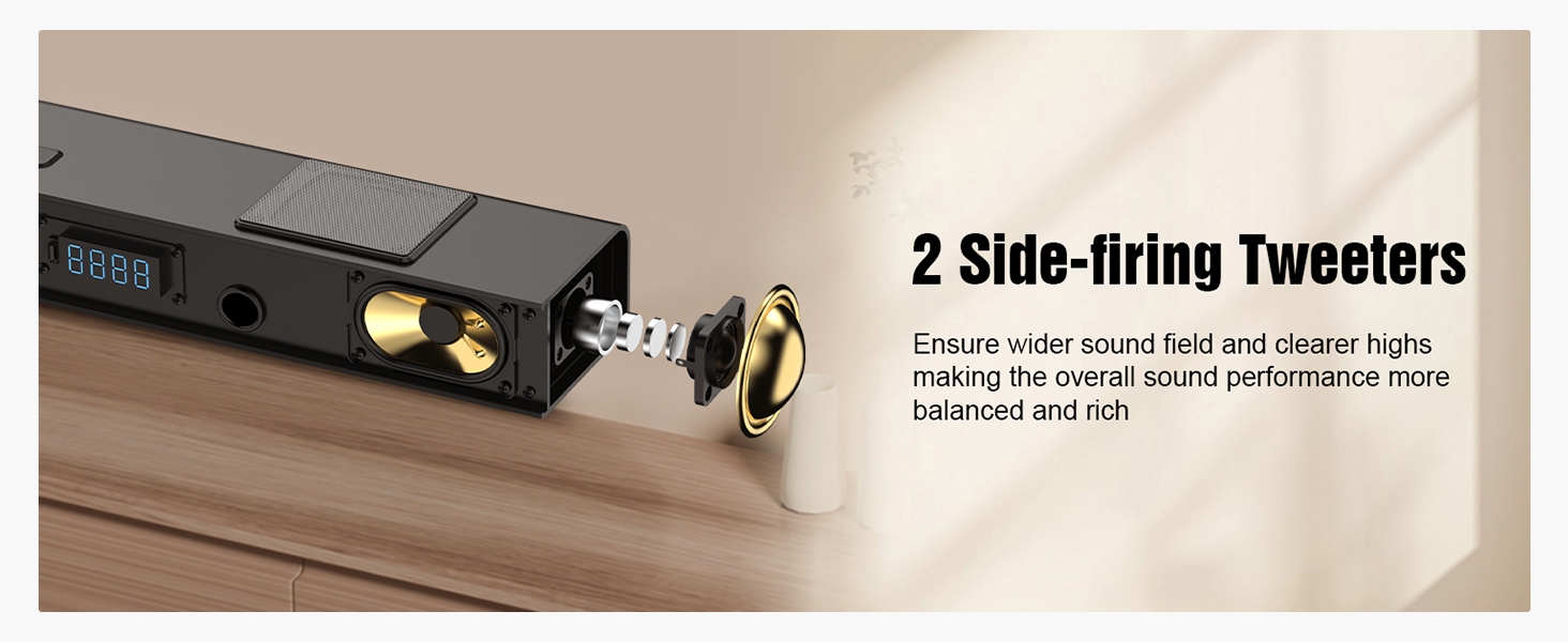 2 Side-firing Tweeters