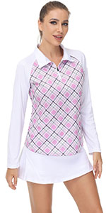 women long sleeve polo golf shirt