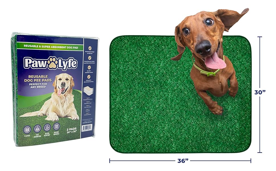 PawLyfe Dog Pee Pads, Reusable Puppy Pads, Pet Training