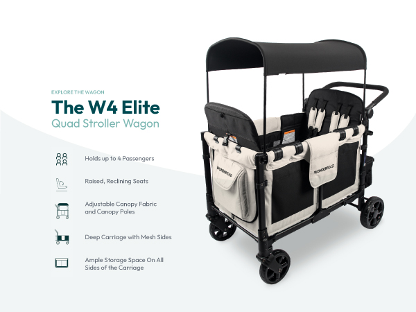 WONDERFOLD W4 ワゴン 4人乗り Amazon.com : WONDERFOLD W4 Luxe Stroller Wagon (4 Seater