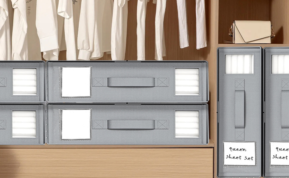 TAHAVICE 2 Pack Bed Sheet organiser and Storage, Foldable Bedsheet