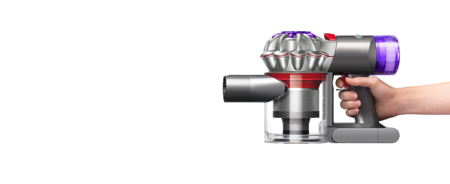Dyson Car+Boat handheld vacuum cleaner held horizontally.