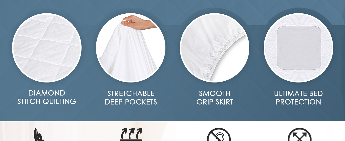 mattress protector double bed pad fitted matress kingsize matressprotector quilt matress 