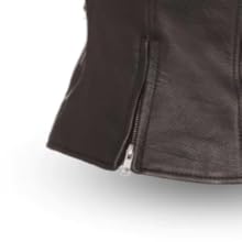 back relief zippers in womens leather vest