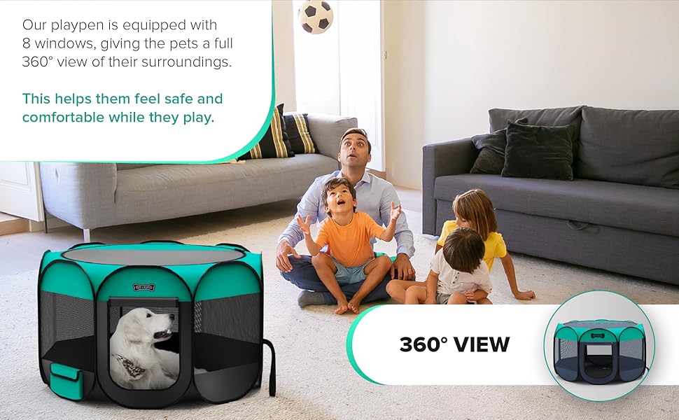 Ruff 'N Ruffus Portable Foldable Pet Playpen + Carrying