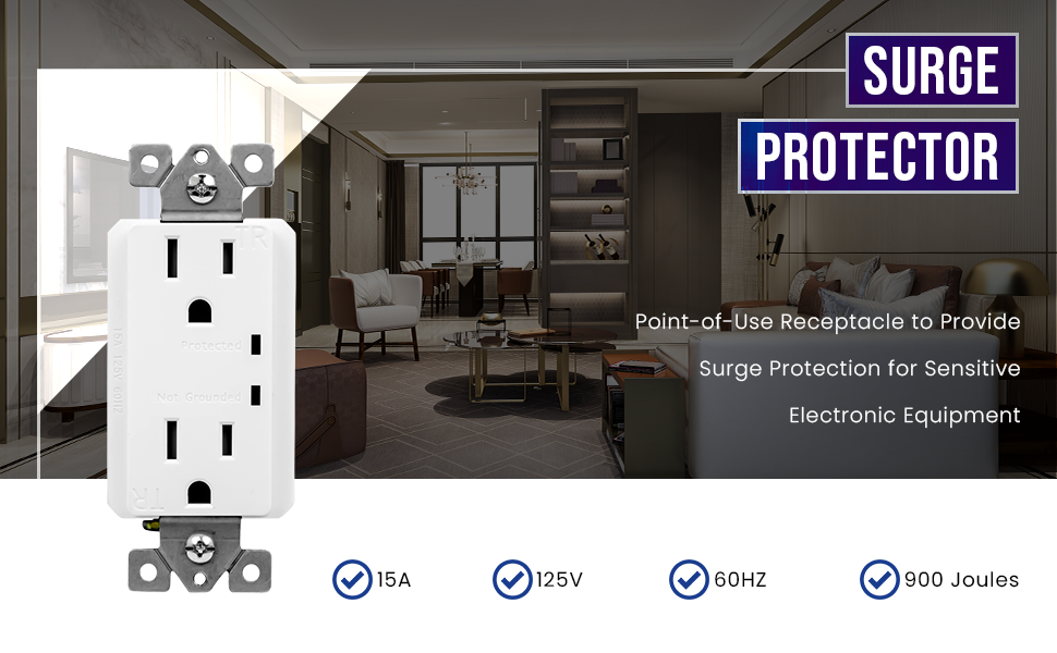 Surge Protector Receptacle, Standard Outlets