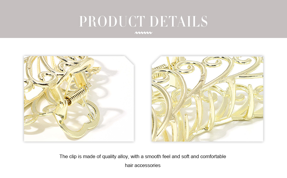 gold hair claw clips metal hair claw strong hold hair claw clips