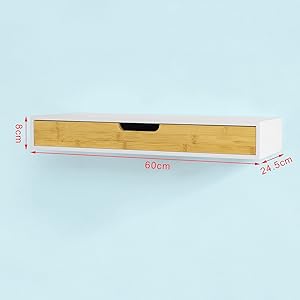 SoBuy Wall Storage Display Shelving, Wall Mounted Floating Drawer,FRG93-WN 16 FRG93-WN