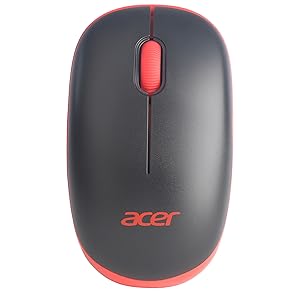 Acer Flow Wireless Mouse | 1600 DPI Optical Sensor | 2.4GHz Wireless with USB Nano Receiver | Ergonomic Lightweight Design | Smooth Tracking for Laptop, PC & Mac – Black/Red 72 6
