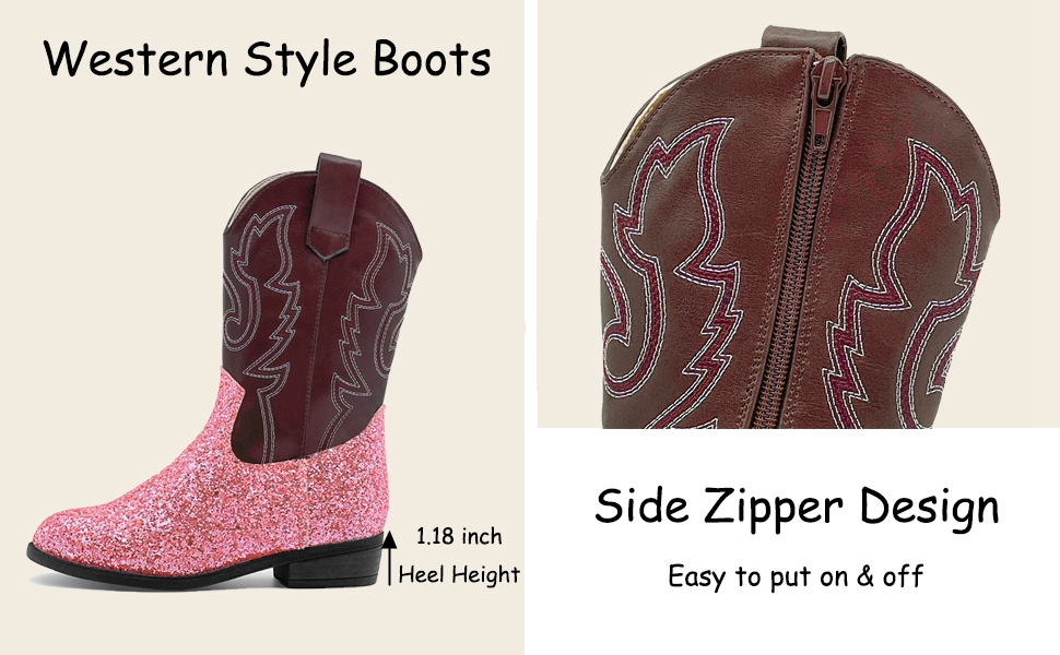 Amazon.com: xinlanlin Girls Cowboy Boots Kids Embroidered