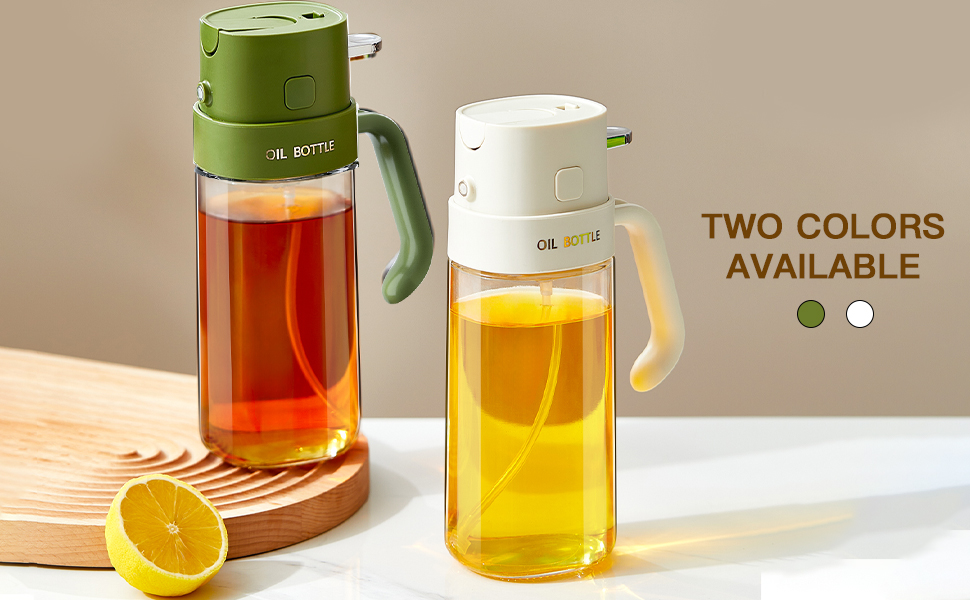 2Pcs 19oz Oil Sprayer for Cooking 2 in 1 Oil Dispenser