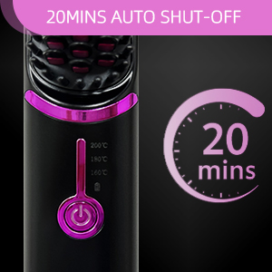 Cordless Hair Straightener Brush, Portable Negative Ion Hair Brush with Type-C Rechargeable