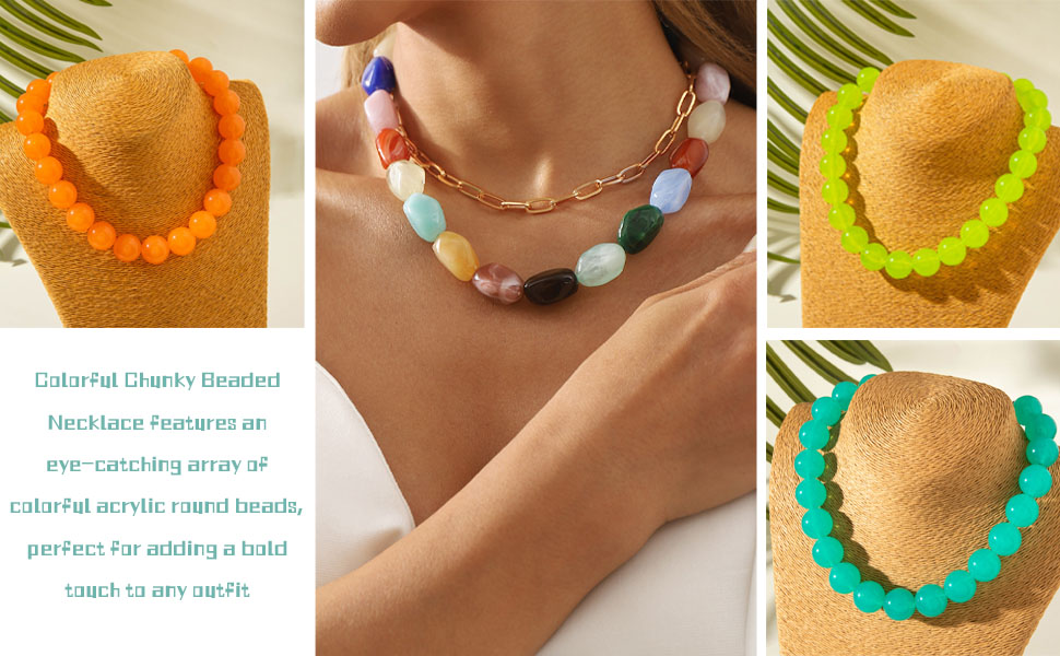 Resin Large Round Beads Necklaces