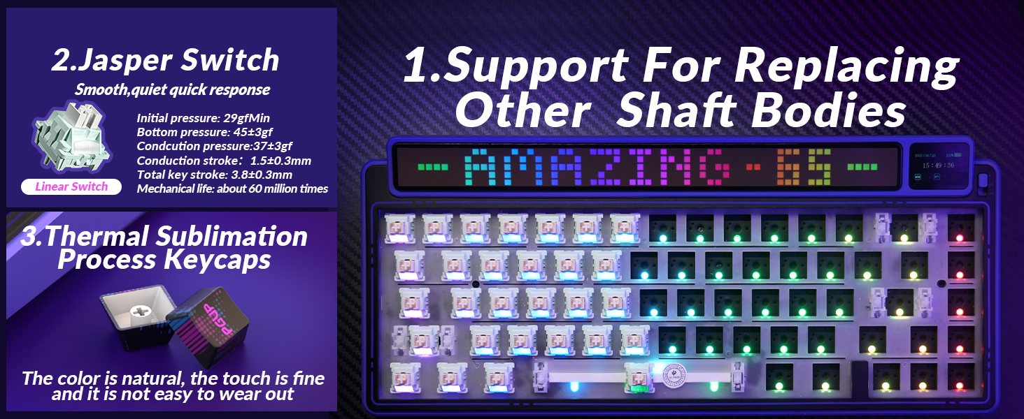 Thermal sublimation keycaps;Southern light;Hot plugging