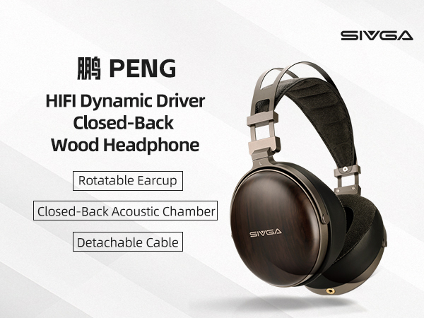 SIVGA Peng ヘッドホン Amazon.com: SIVGA Peng HiFi Dynamic Driver Closed-Back Wood