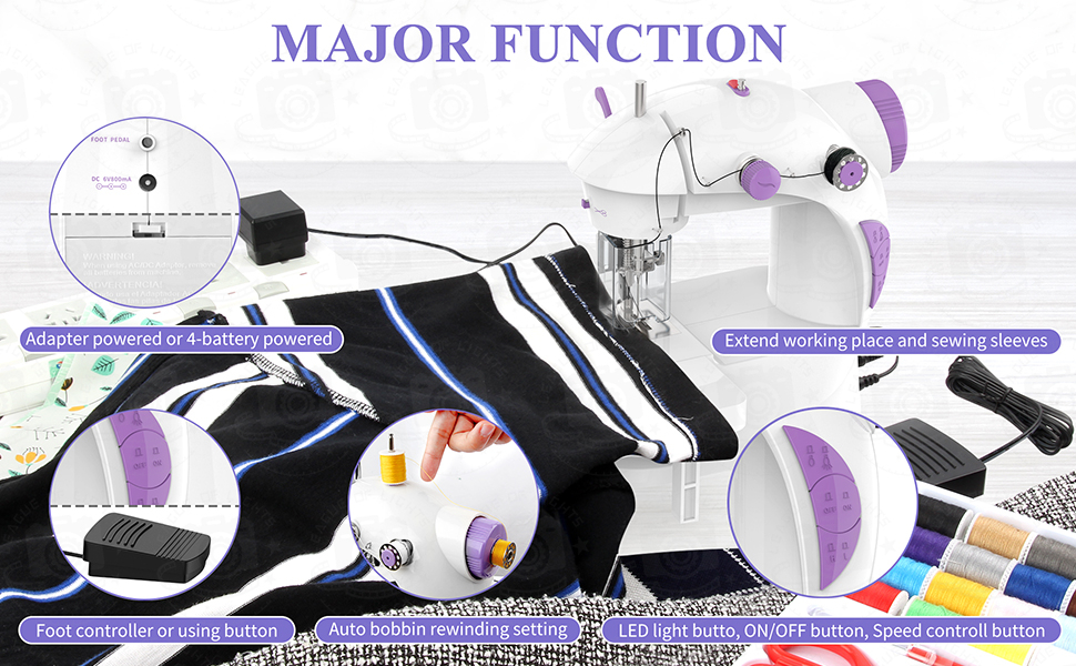 KPCB Tech Sewing Machine with 42pcs Sewing Kit, Mini Sewing Machine