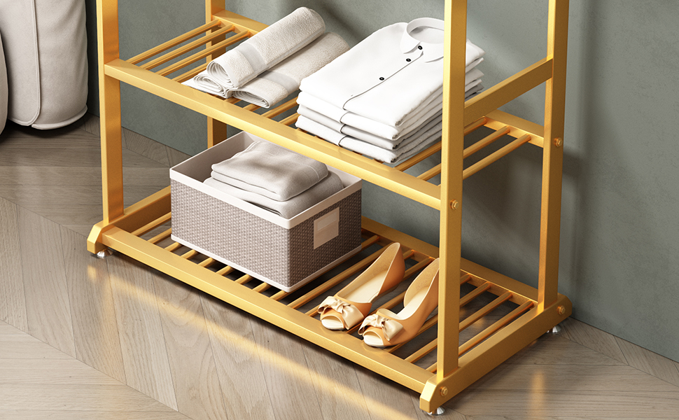 Amazon.com: BUZUEY Gold Clothing Rack - Heavy Duty, Small