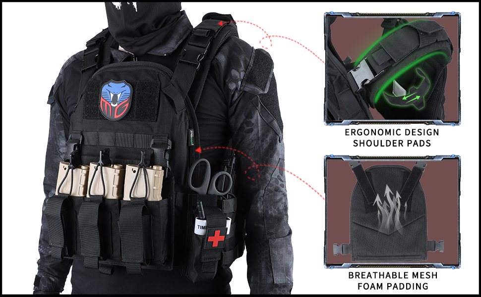 Ergonomic design tactical vest