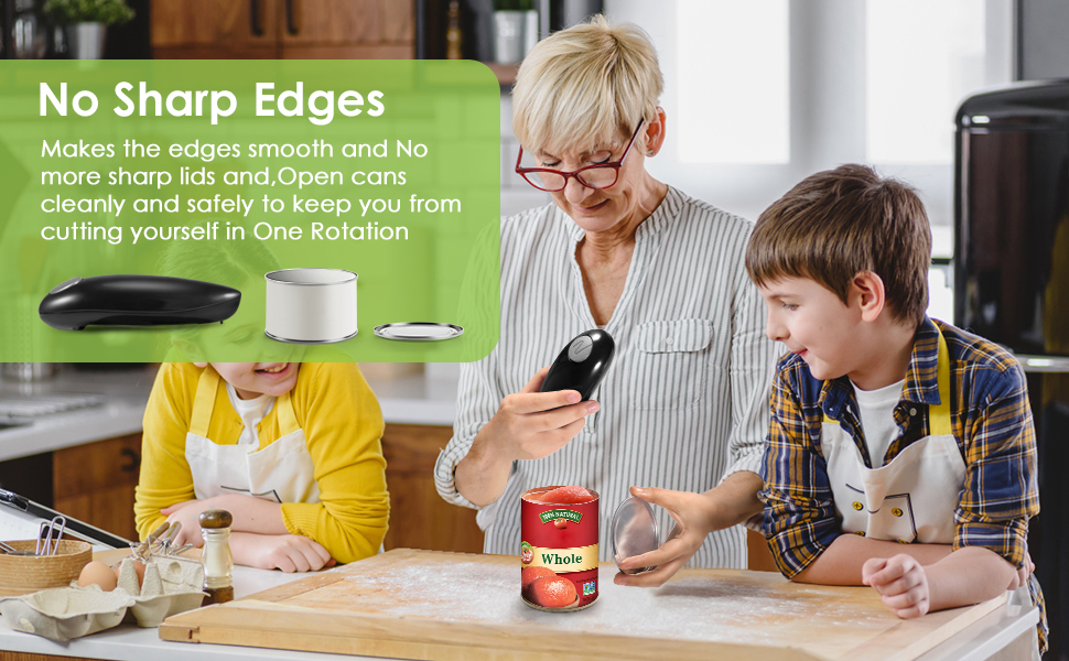 Electric Can Opener, One Touch Switch Automatic Can Opener No Sharp
