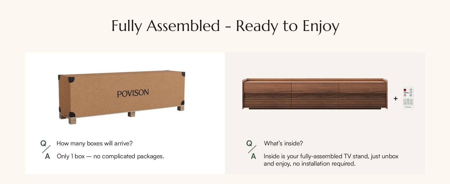 Fully-Assembled Mid Century Modern TV Stand