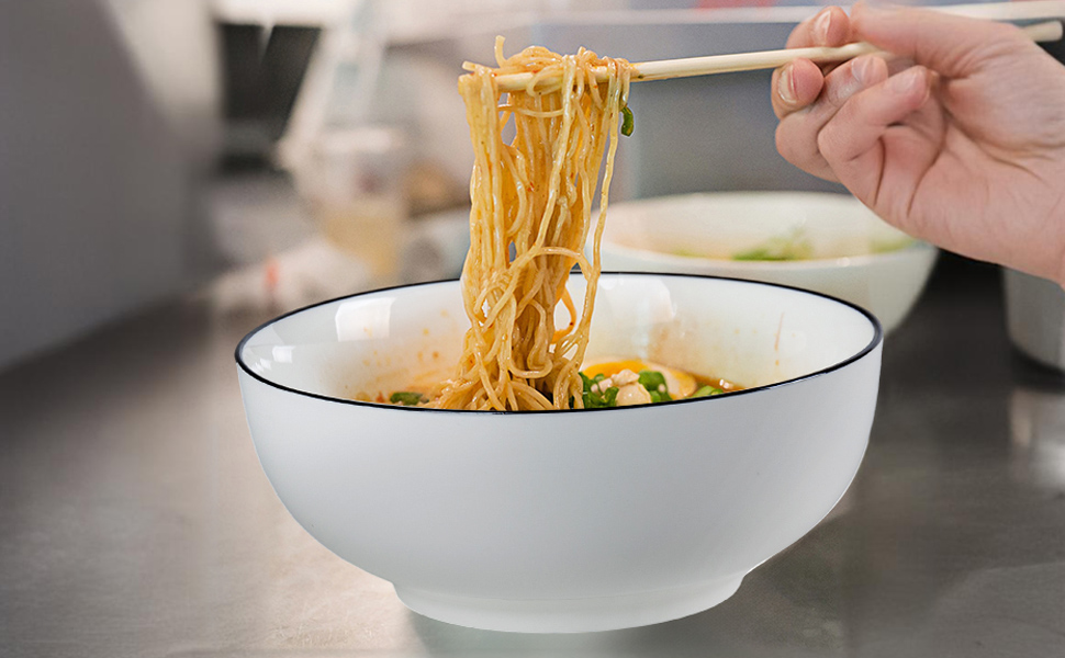 Yuanlity 60 oz Large Soup bowl,8'' Big Ramen bowls, Pho