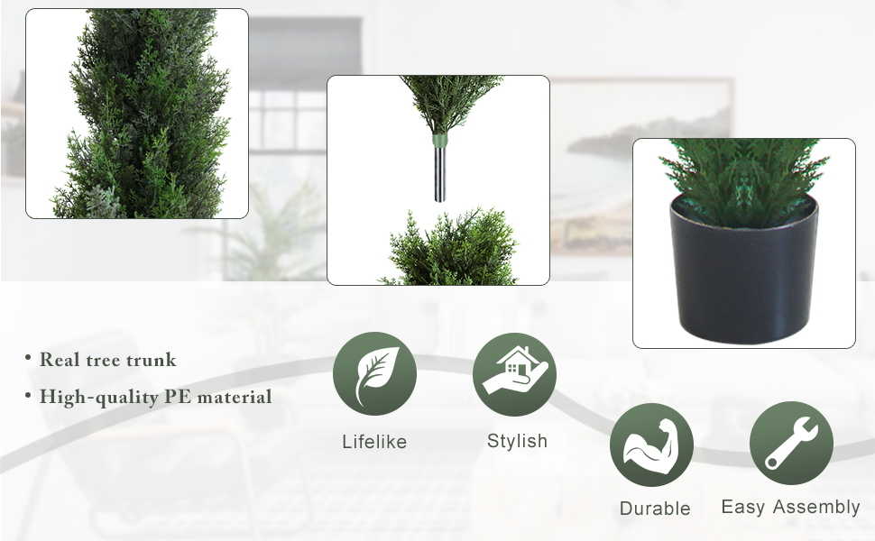 SeelinnS Artificial Cedar Pine Tree Artificial Topiary