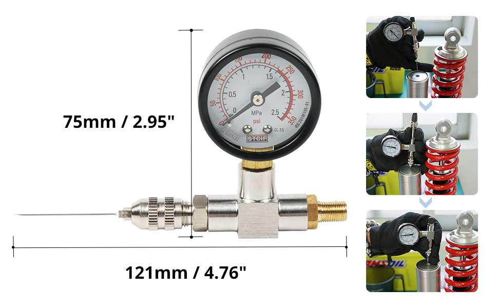 NICECNC 350PSI Shock Nitrogen Needle Fill Tool Compatible