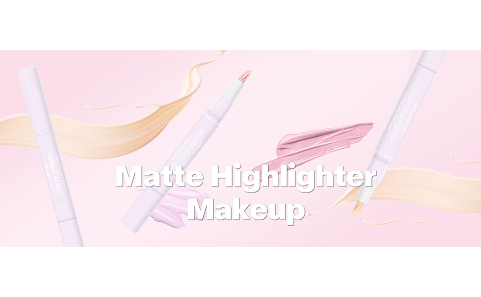 NALACAL Liquid Highlighter Makeup Pen, Matte Highlighter for Face Brightening, Natural Brightening Cushion Blush Stick Fine Matte for Women (Pink, 5ml) 4 Liquid Highlighter Makeup Pen