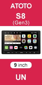 ATOTO S8 Ultra 9インチ 6GB/128GB S8 Ultra 9.1 Android Double Din Headunit | 6 GB RAM | 128 GB