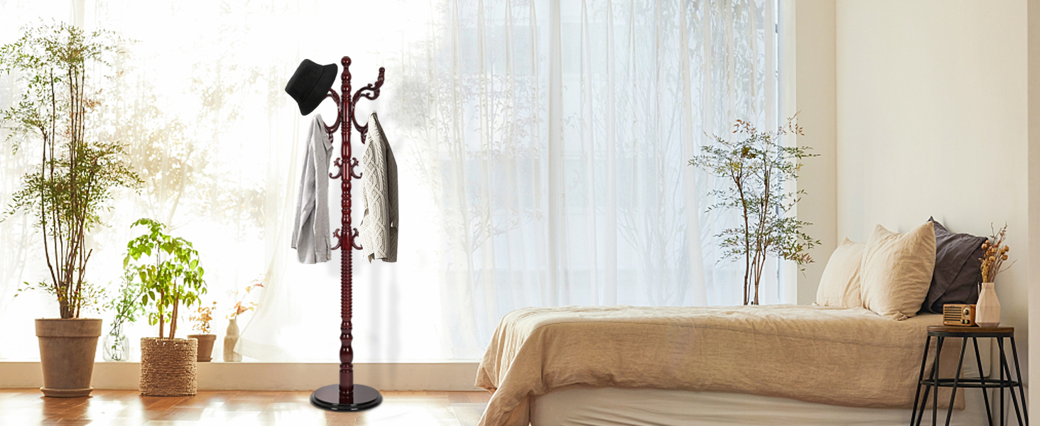Wooden Coat Rack Freestanding
