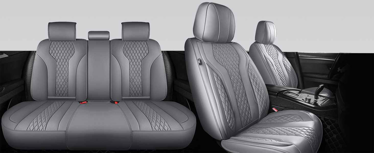 leather seat covers for suv grey