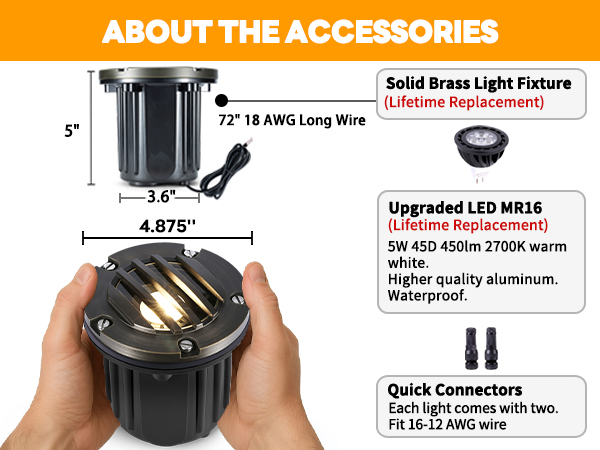 NOVITA 【BRASS】　120 Shop 12V Composite LED In-Ground Well Light with Cast Brass