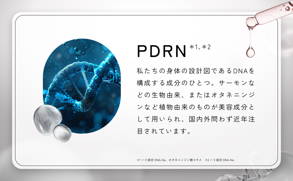 PDRNは、私たちの身体を形づくるDNAを構成する成分のひとつ。