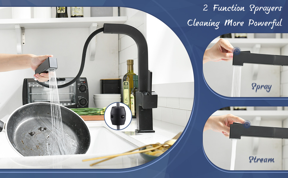 Review of APPASO Black Kitchen Faucet, Modern Kitchen Faucet with Pull