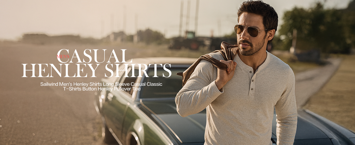 mens henley shirts long sleeve