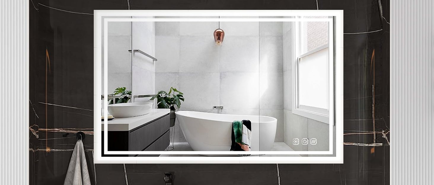 cxxsom Led Mirror Bathroom Lighted Wall Mirror with Lights