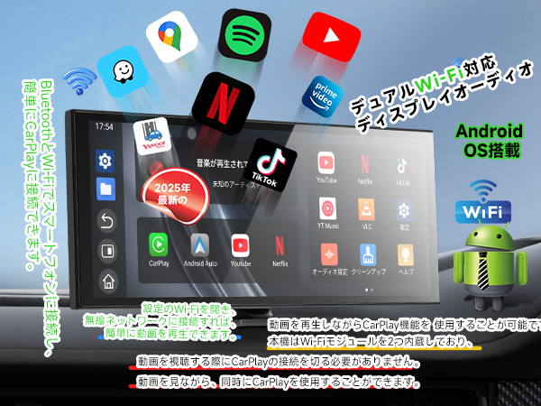 Amazon.co.jp: Spedal 3 in 1 ディスプレイオーディオ 双Wi-Fi