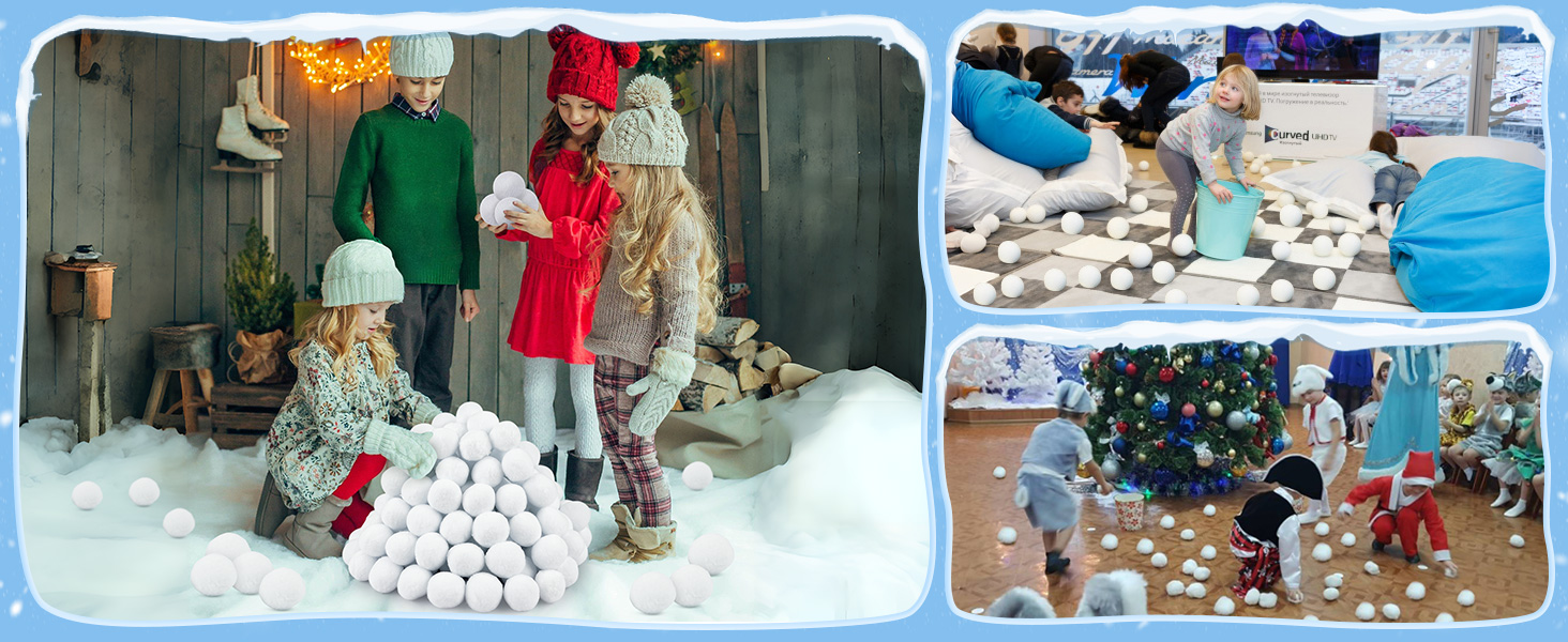 LQYoyz Snowballs Fight Set 50 Pack 2 Inch Indoor Fake Snow