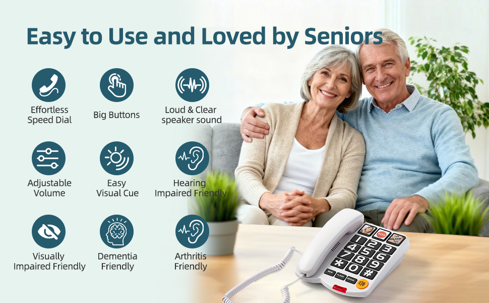 large button phones for seniors,landline phones for seniors