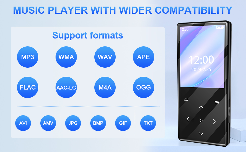 Gueray 128GB MP3Player mit Bluetooth 5.0 Tragbarer digitaler Musikspieler mit HiFi Sound