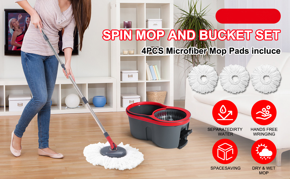 Mop and Bucket with Wringer Set