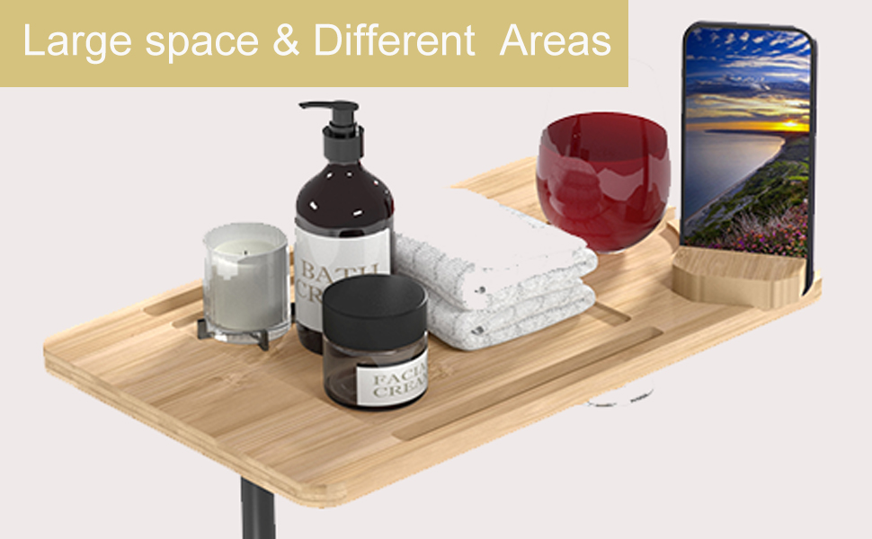 Bathtub Tray Bamboo Bath Tub Tray Caddy with Adjustable