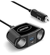 BESTEK Cigarette Lighter Splitter Adapter - 150W Car Charger Adapter with 2-Socket Dual 12v Split...