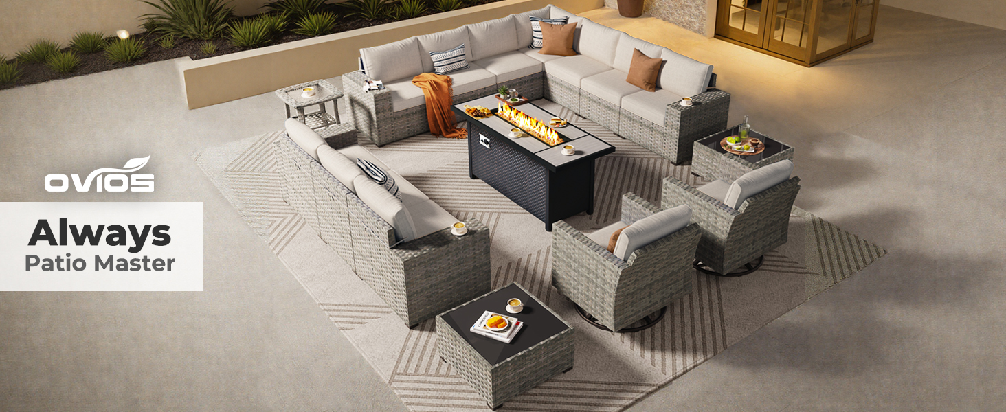 patio outdoor furniture set modular sectional wicker rattan comfy comfortable sofa couch modern