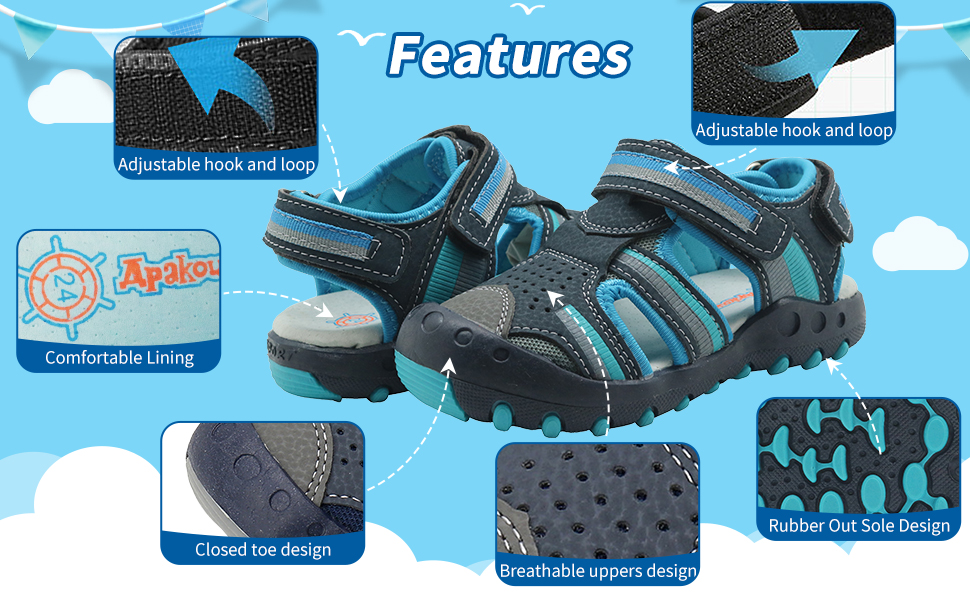 Kids Boys Sports Sandals Details