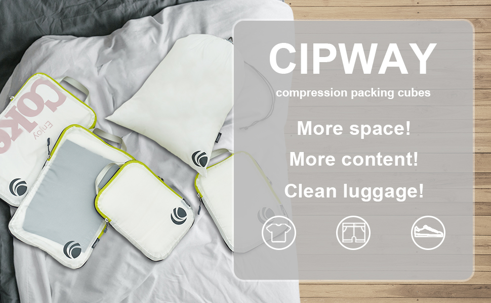 Compression Packing Cubes for Travel-Expandable Luggage Organizer Set