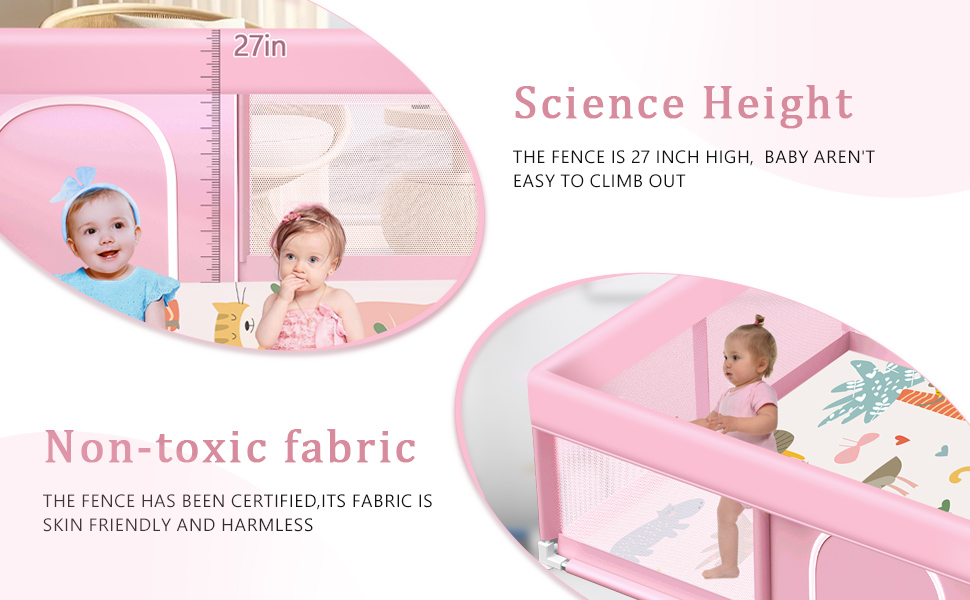 50×50inch pink playpen