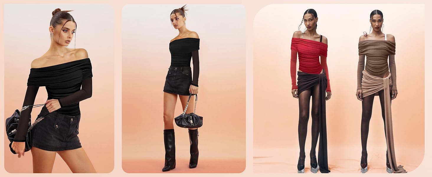 Off The Shoulder Mesh Bodysuit